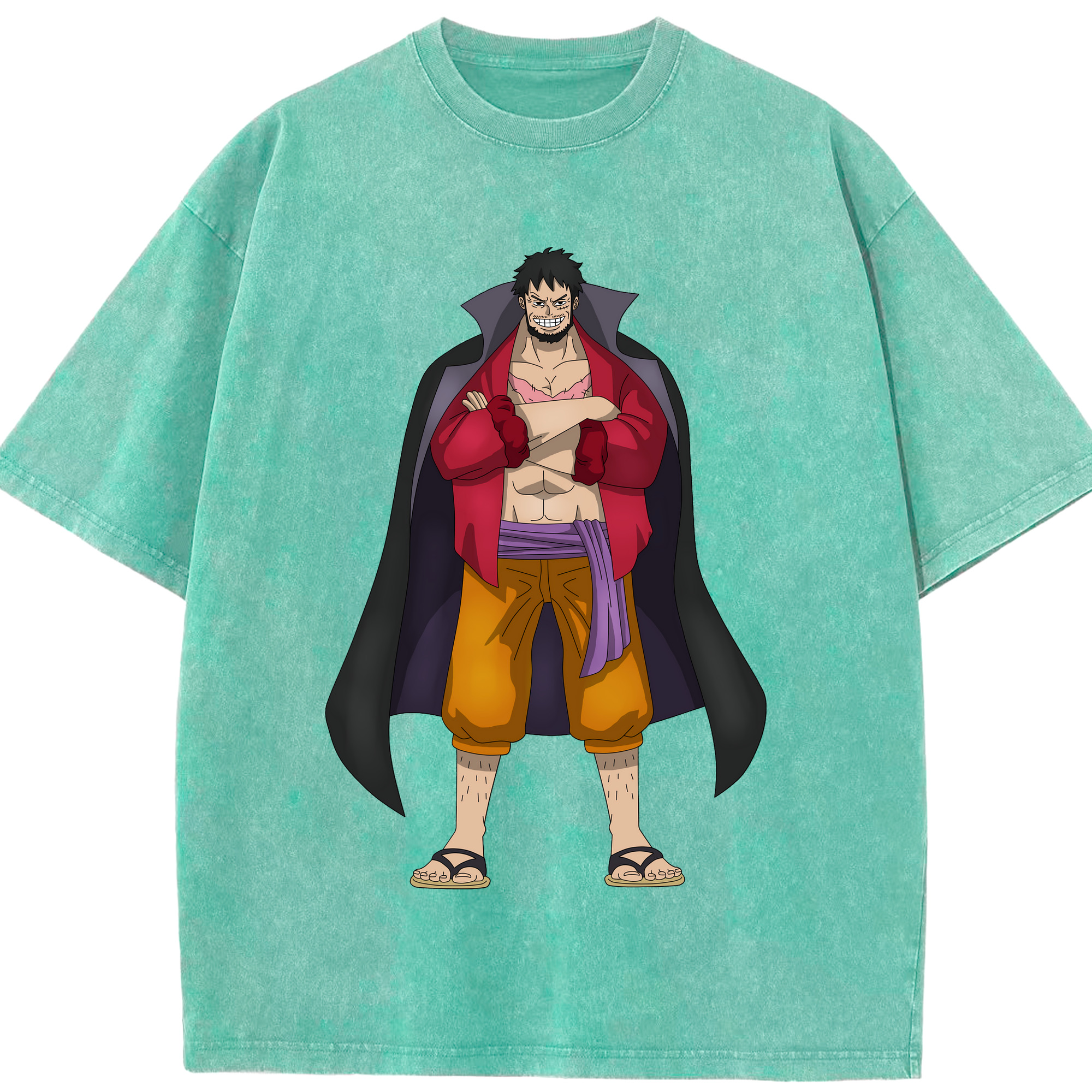 ワンピース モンキー・D・ルフィ ONE PIECE Monkey D. Luffy 綿100% ヴィンテージ風 半袖Tシャツ（フロントプリント）